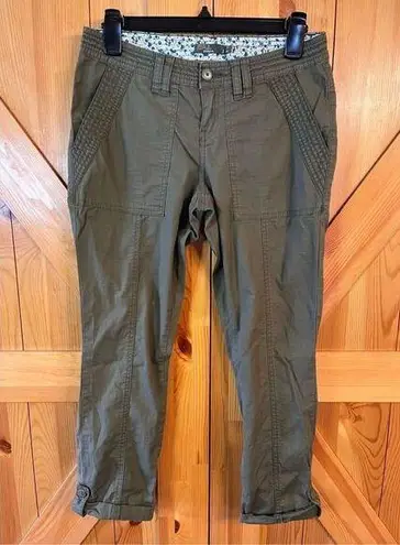 prAna  Green Cropped Pants Outdoor Travel Hike Camp Everyday Casual size 2 (3091)