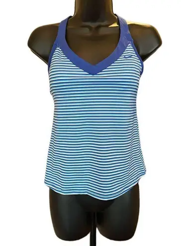 Nike NWT  Teal & Blue Stripe V-neck Tankini Swim Top - size XS