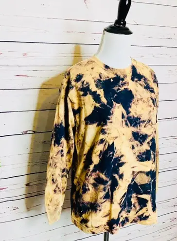 Black Bleach Fire & Smoke Tie Dye Long Sleeve Tee