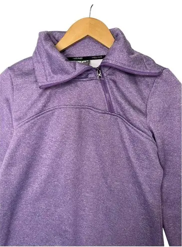 Head Sweatshirt Womens S Tennis Gear High Funnel Zip Neck Fleece Pullover Purple