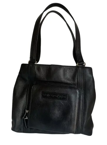 Fossil Leather Tote Bag – Black Vintage Y2K Large Purse