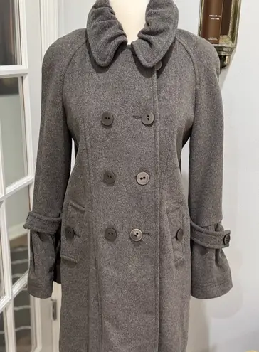 Via Vintage Grey Double Breasted Wool Pea Coat Gray Size 0