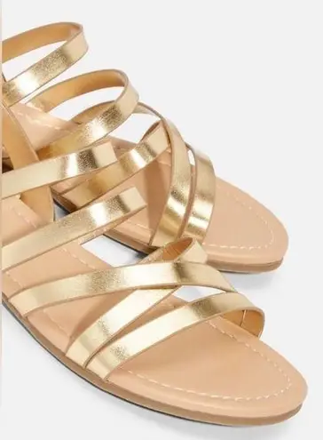 JustFab 💜 2/25  Metallic Gold Sandals