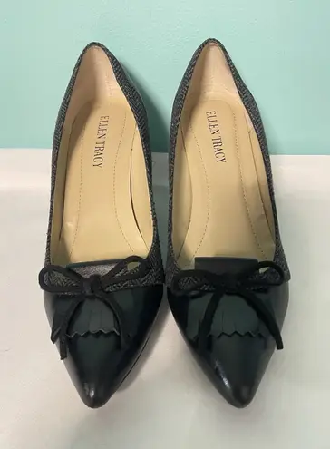 Ellen Tracy Womens Hellie Slate/Black Pumps Shoes 6.5 M