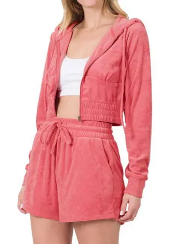 Cropped Zip Up Hoodie & Short Set