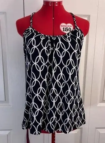 Tart Black & White Circle Print Tank Top L