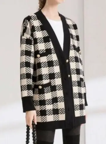 Sandro ππ Jisou Oversized Checked Knitted Cardigan ~ Beige