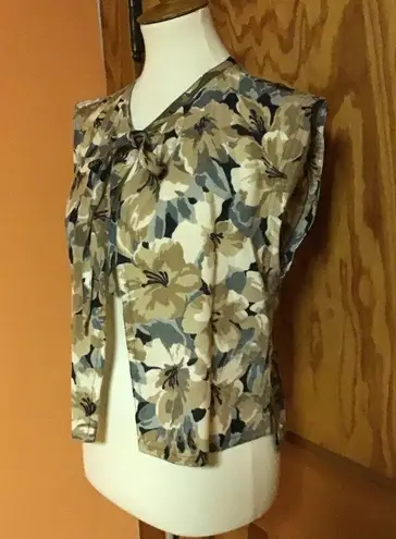 Vintage 70s earthy floral cover up vest Size M