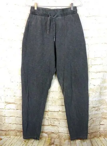 NSF Sweatpants Women S Heather Gray Cotton Slouchy Drop Crotch Pull On Crop Pant