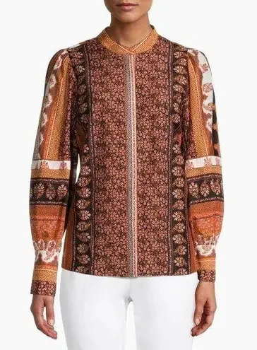 NWT Kobi Halperin Amy Printed Silk Blouse, Size L New w/Tag Retail $398 SOLD OUT Size L