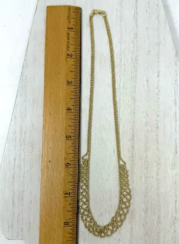 Twisted 14K solid yellow gold  mesh rope necklace, 5.4g