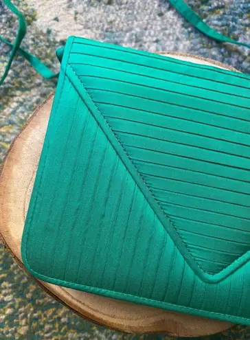 Jim Thompson Vintage green pleated silk square evening cocktail shoulder purse