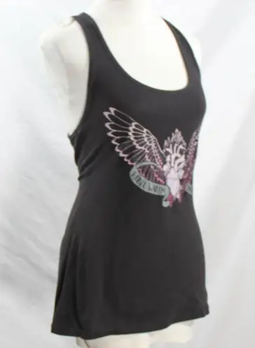 Next Level Apparel Edgy Athletic Athleisure Racerback Tank Top Anatomical Heart Soft Black
