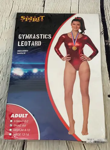 Spirit Halloween Red Metallic Gymnastics Bodysuit