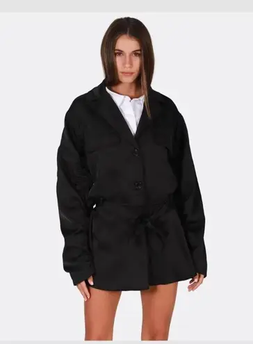OW Collection Vegas Satin Jacket Black Womens Size Small