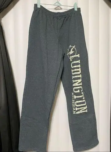 Gildan  Ludington Michigan gray sweat pants. 100% cotton