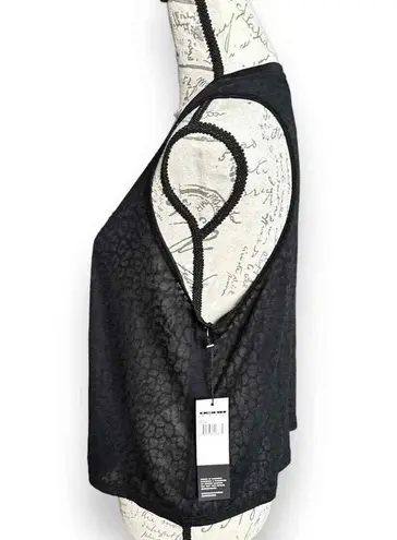 Zobha New Women's Black Burnout Animal Print Crop Tank Top XL Style #ZLT3713T