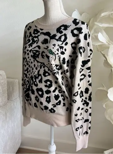 Rebecca Taylor Jacquard Print Pullover Long Sleeve Wool Sweater