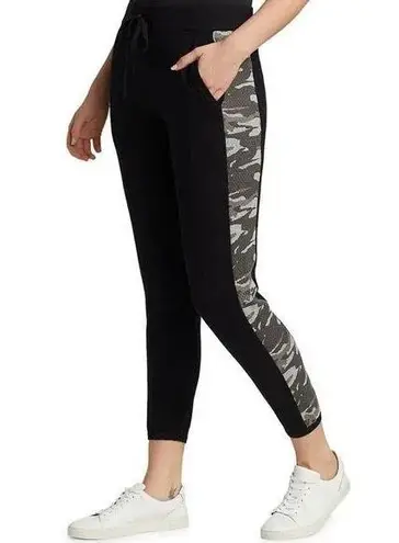 NWT Monrow Super Soft Cashmere blend black vintage sweatpants Camo stripe Medium