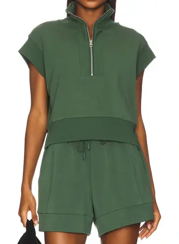 Varley Kelly Half Zip Sweatshirt & Atrium High Rise Shorts Cilantro Green | S