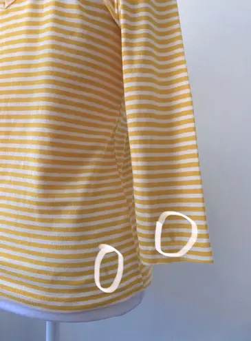 Esprit Vintage Y2K Yellow & White Striped Long Sleeve T-Shirt