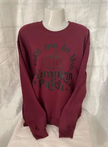 Take Me To the Pumpkin Patch Sweatshirt Red Size M