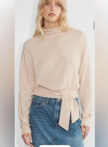 $128 Wilfred Lorin Sweater Oatmeal Lorin Tie Sweater Wool Alpaca Small Aritzia