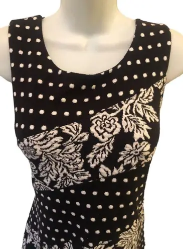 Maeve  Anthropologie Effamy Jacquard Sheath Dress Size M Black White Dot NWT