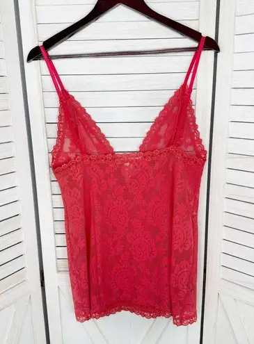 Victoria's Secret  Vintage Lace Babydoll Chemise Nightie Coral Red Large