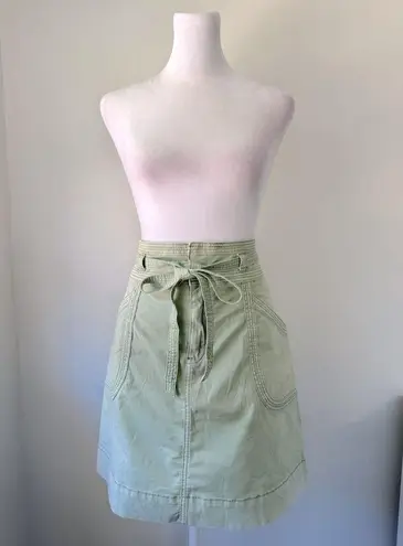 Pilcro and the Letterpress Anthropologie Light Green Belted Cargo Skirt