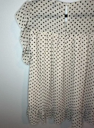 Suzanne Betro Women’s Large Pink and Black Polka Dot Short Sleeve Blouse