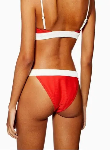 Topshop NWT  Red Button Tanga Bikini Bottoms US 10