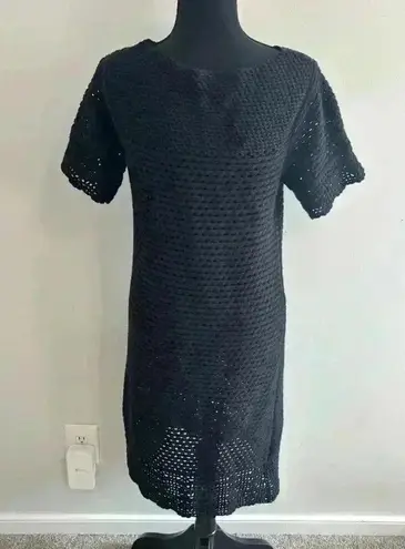 J. McLaughlin Crochet Black Dress Cover Up Beach Size XS