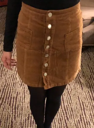Charlotte Russe Mustard Corduroy Skirt