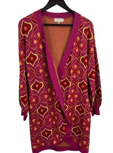 Never Full Dressed Pink Long Cardigan Hidden Closure Size 4