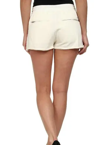 Diesel women's XXS cotton zipper pocket ivory "S-AVY" raw hem 'sweatpant' shorts
