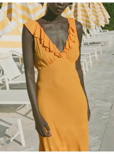Doen Arleen Orange Maxi Dress NEW Size XS