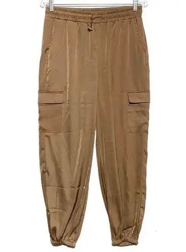 Bailey 44 Jogger Pants Satin Silky Baggy Cargo Pockets Drawstring Womens M