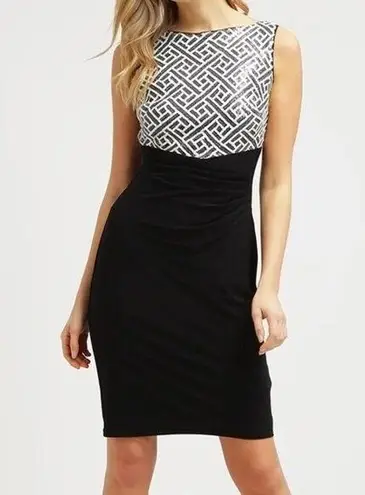 NWT RALPH LAUREN Evening Cocktail Dress Sequin Top Sheath V