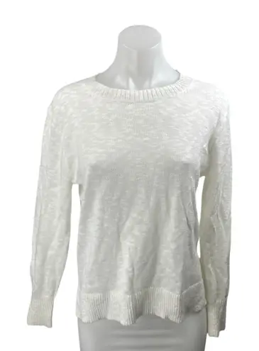 J.Crew Women's White Crewneck Long Sleeve Sheer Knit Beach Sweater Top Size XS