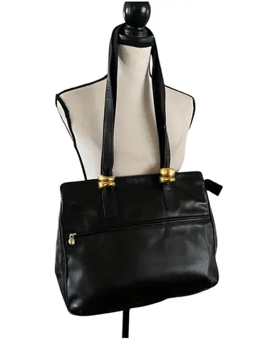 Carla Marchi Black Italian Leather Shoulder Handbag.