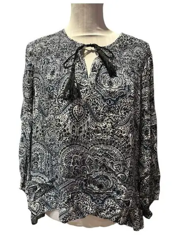 Ella Moss Blue Paisley Blouse Size S