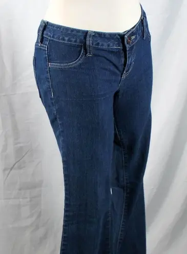 City Streets Y2K Dark Blue Denim Low Rise Flare Jeans Size 3 by