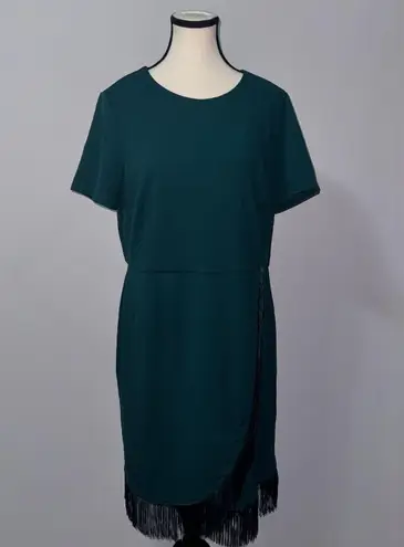 Shelby & Palmer Green Fringe Hem Dress women’s Size 16