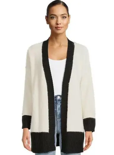 Debut NWT! Women’s Dreamers By  Cardigan Sweater Size Small Cream With Black Trim