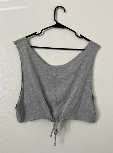 Heather Grey Tank Crop Top Gray