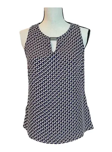 Laundry by Shelli Segal  Womens Purple Black Geometric Print Keyhole Tank Top XS