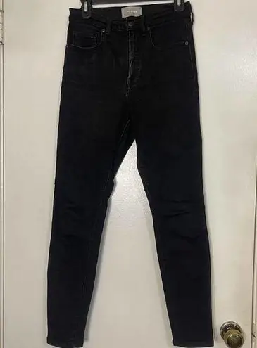 Everlane  High waist skinny stretch black wash jeans size 28 regular