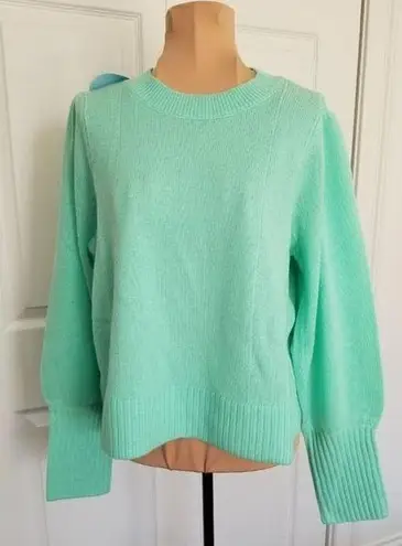 Hill House Home Cropped Silvia Sweater Ocean Wave Green 100% Merino Wool Size S
