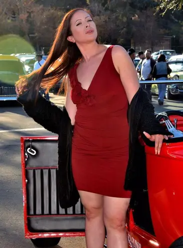 Enfocus Studio Enfocus 8 floral Red Wiggle fitted Club dress